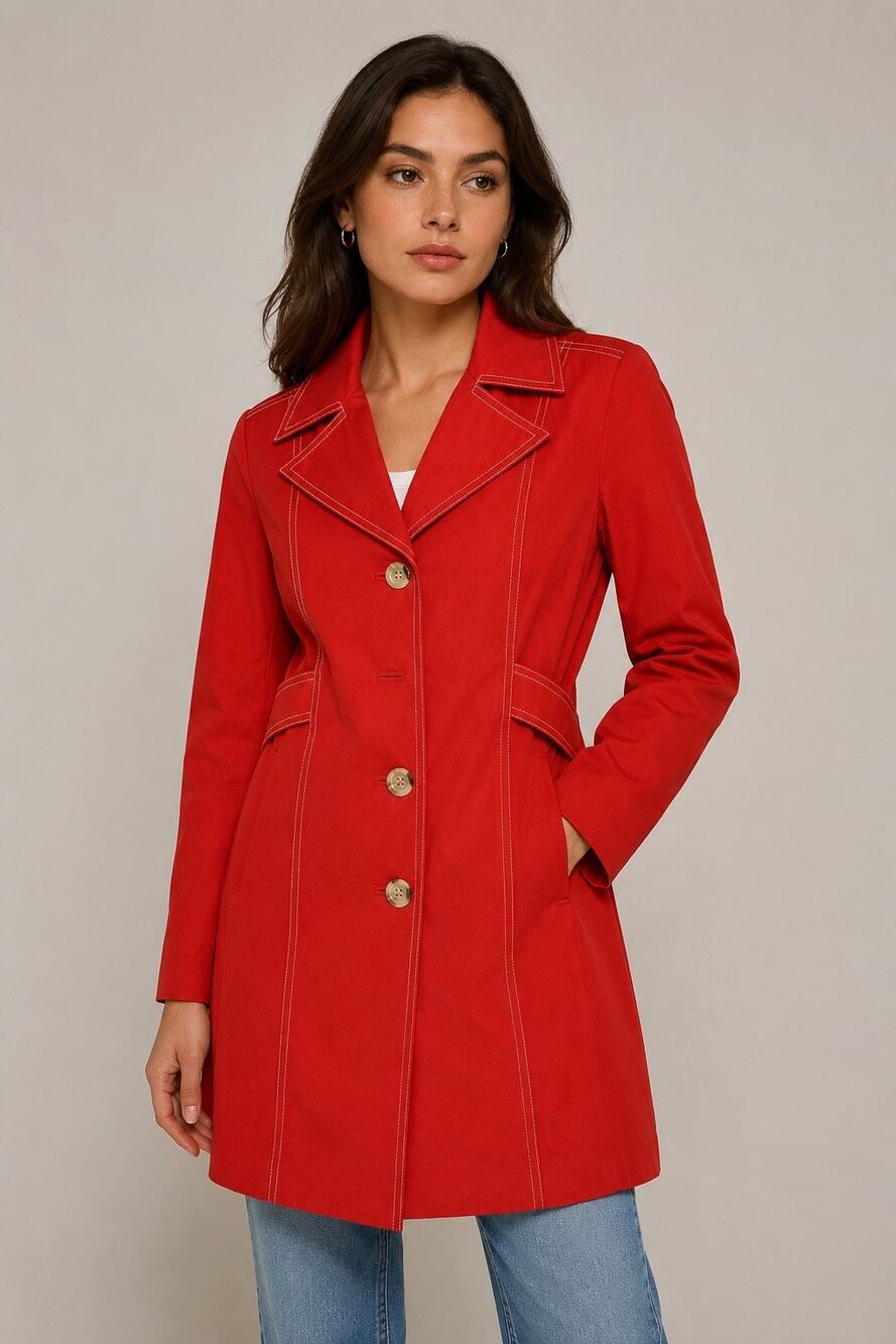 Vintage Michael Michael Kors Red Trench Coat Jacket